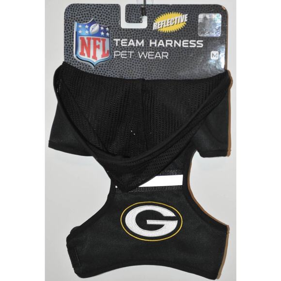 NWT MED Green Bay Packers Dog Harness with Mesh Hoodie - Picture 2 of 6